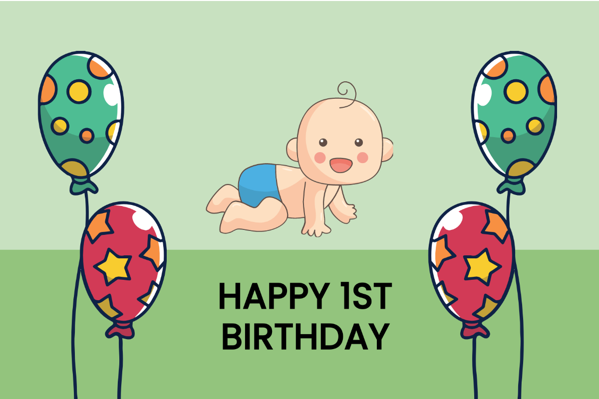 1st Birthday Card For Boy Template