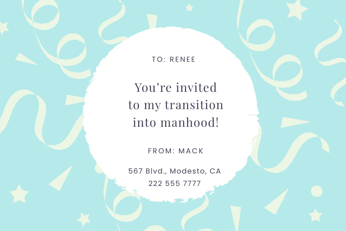 Free Birthday Invitation Card For Him Template to Edit Online