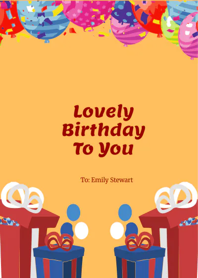 Free Personalized Birthday Card for Her Template to Edit Online