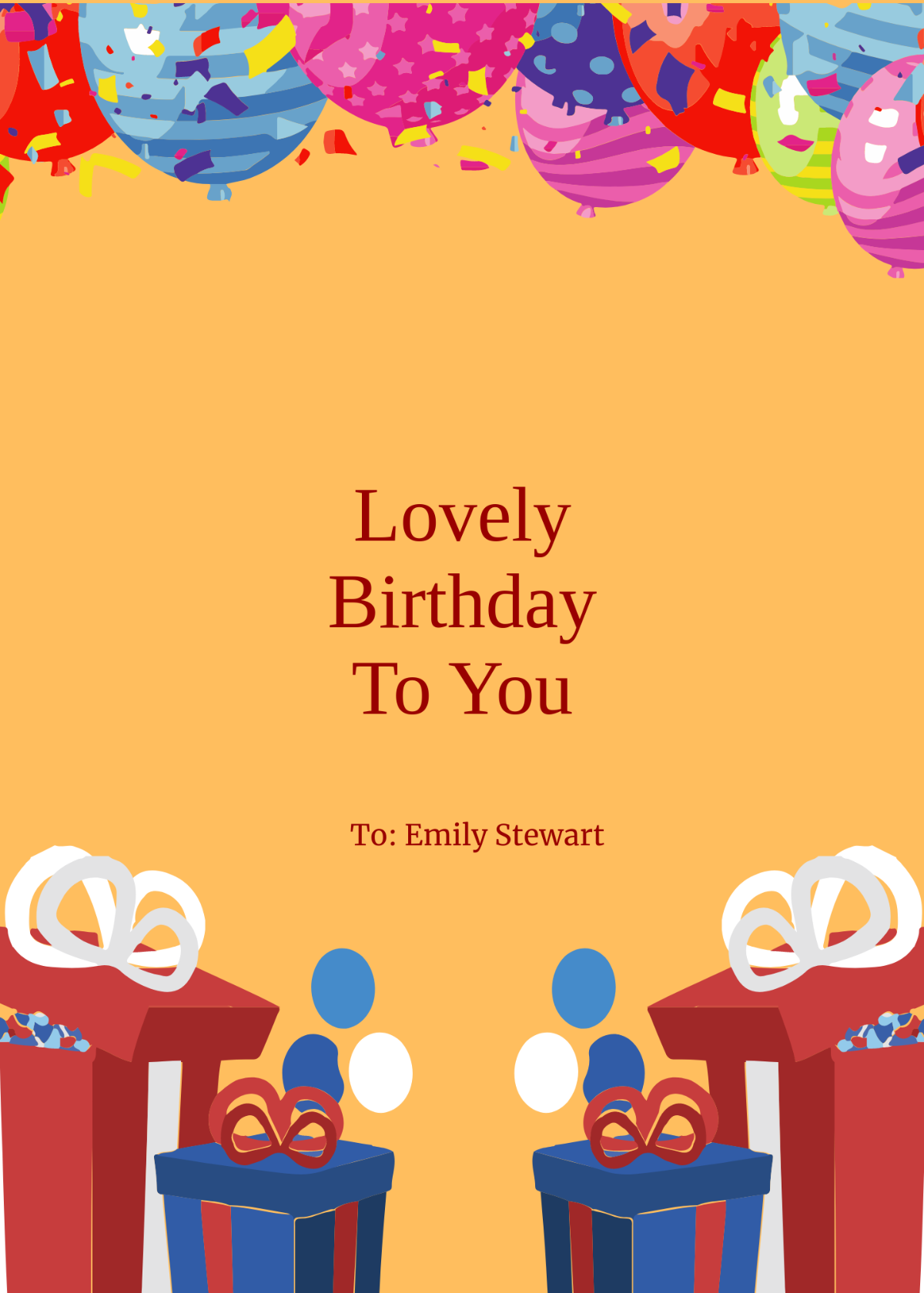 Personalized Birthday Card for Her Template