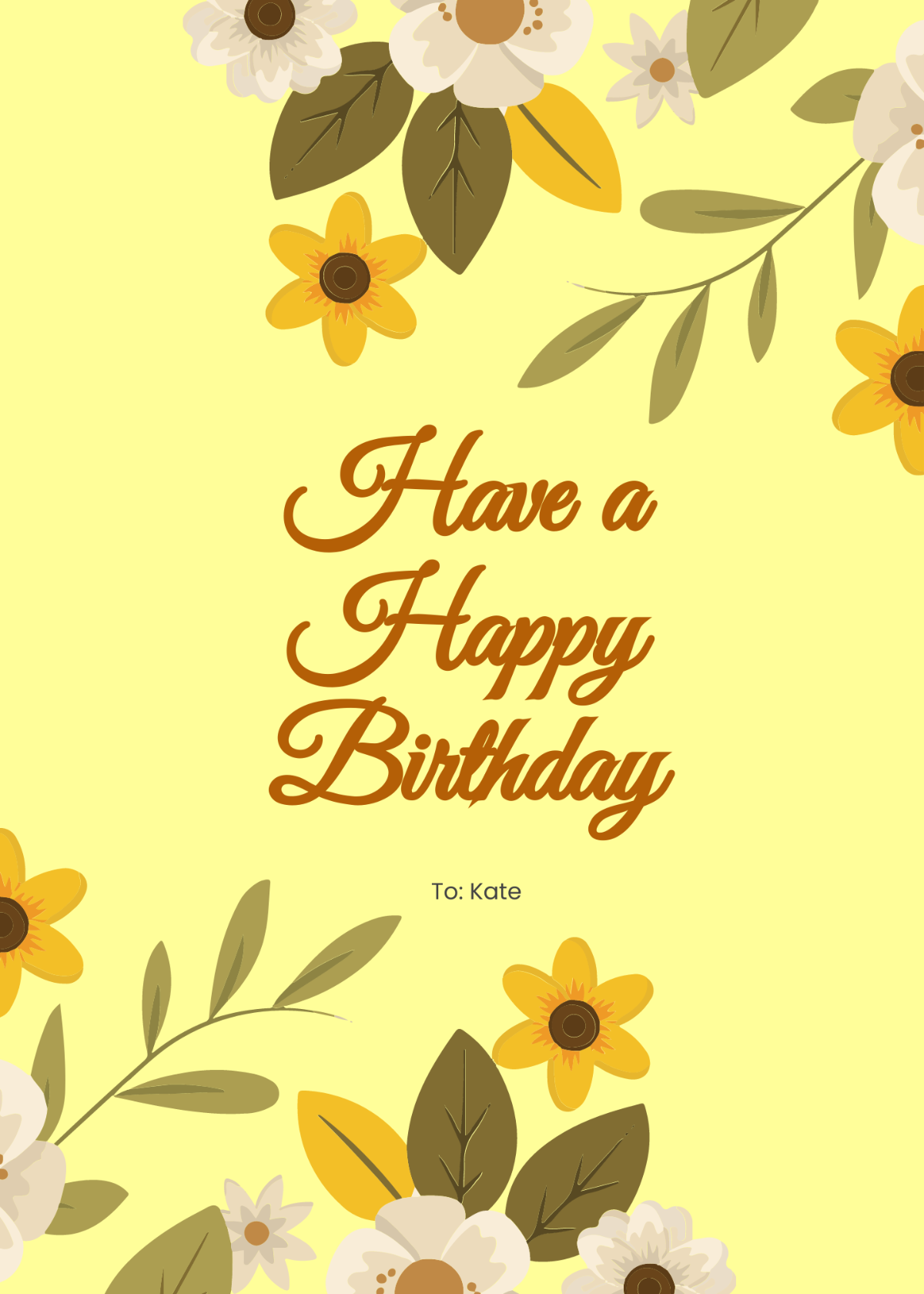 Free Traditional Birthday Card for Her Template