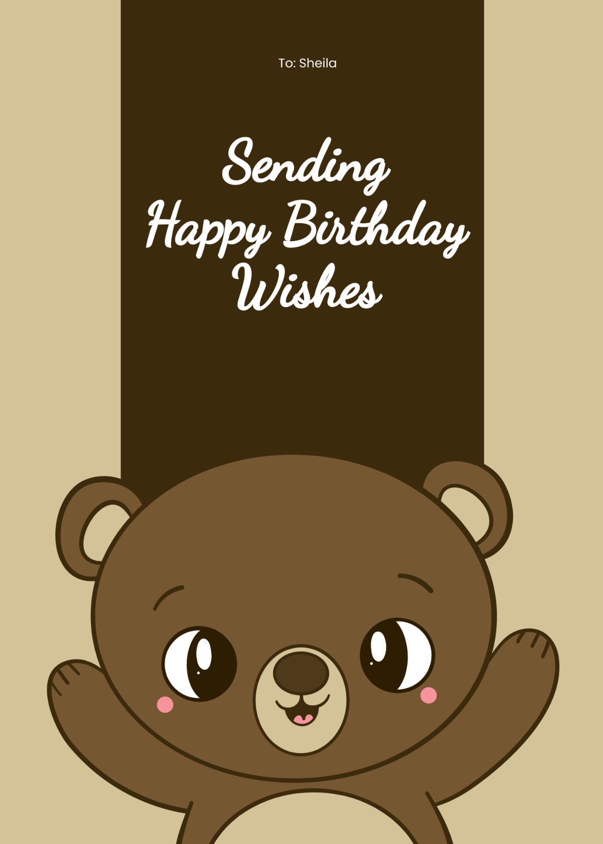 Cute Birthday Card for Her Template