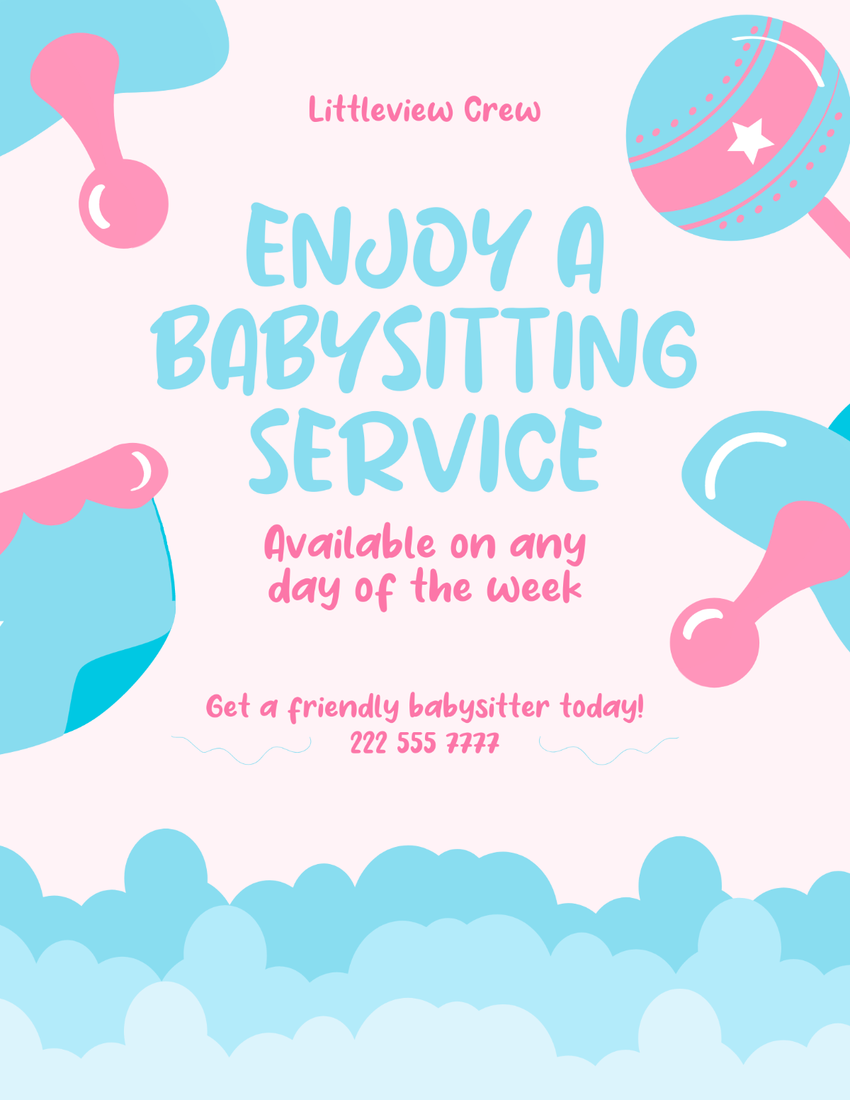 Babysitting Service Flyer Template