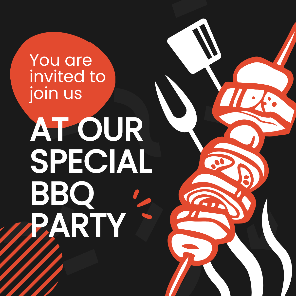 Bbq Party Invitation Instagram Post Template