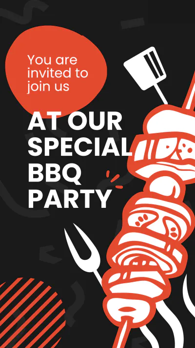 Free Bbq Party Invitation Instagram Story Template to Edit Online