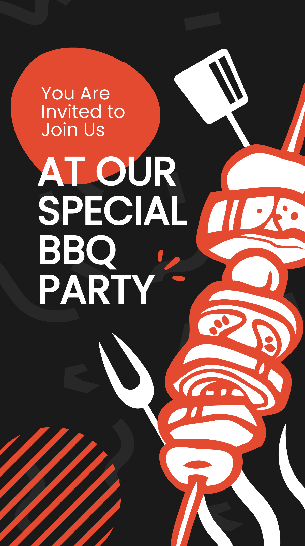 Bbq Party Invitation Whatsapp Post Template