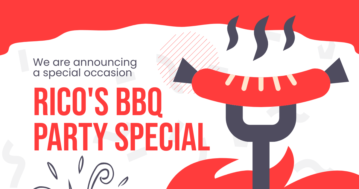Bbq Party Announcement Facebook Post Template