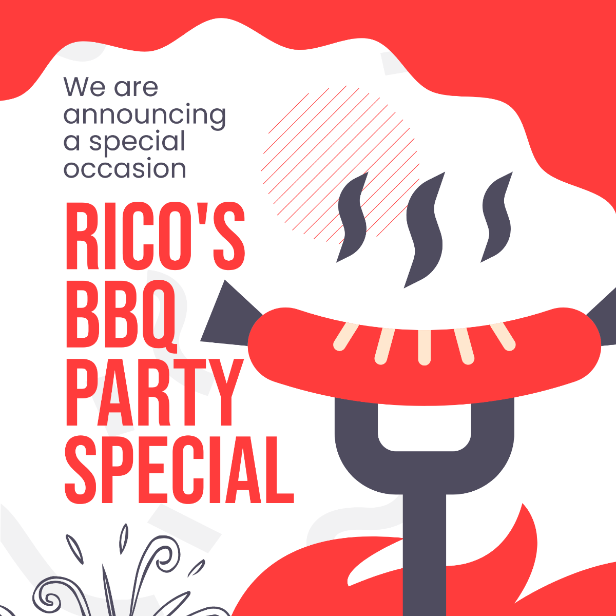 Bbq Party Announcement Instagram Post Template
