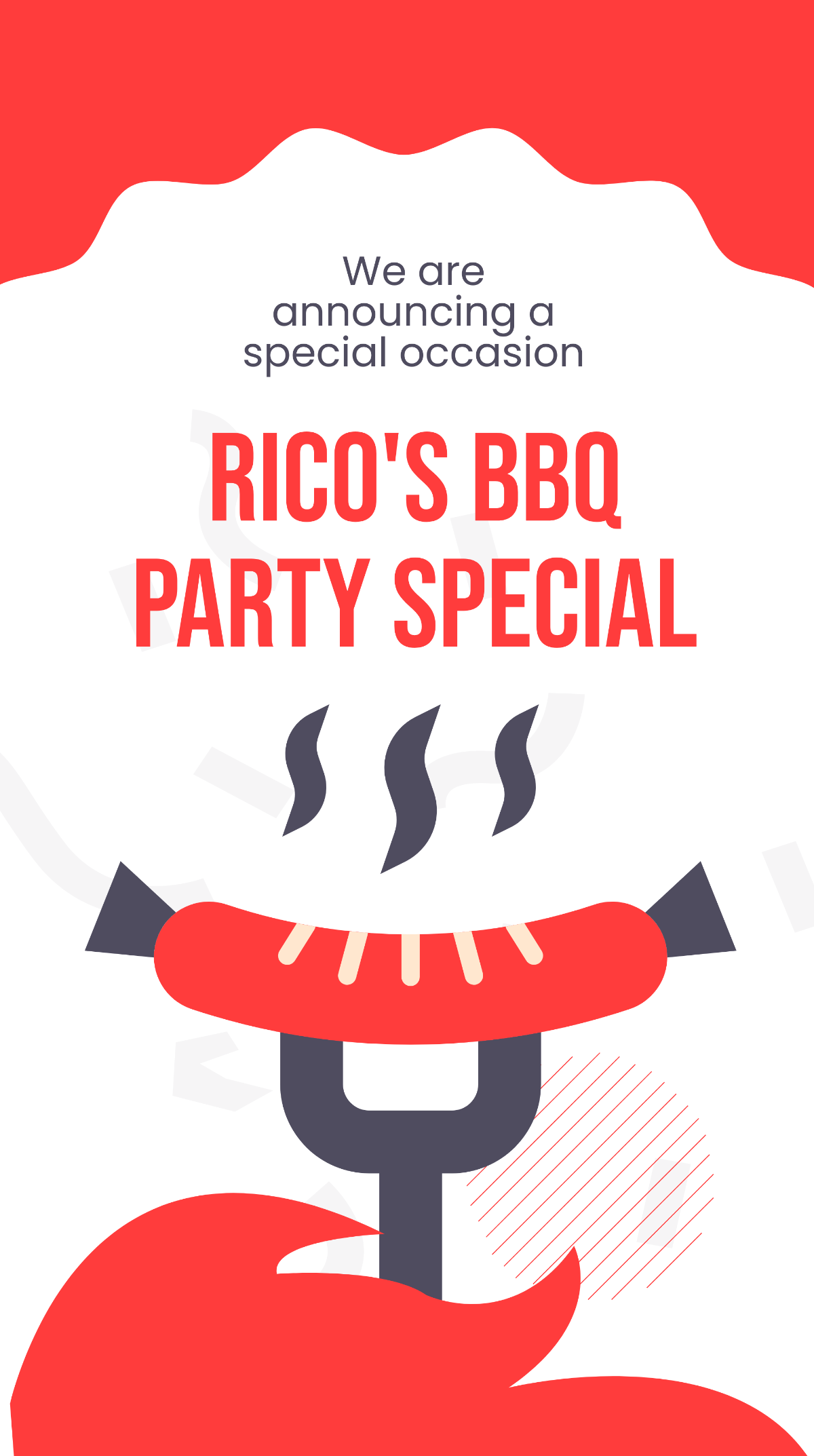 Free Bbq Party Announcement Whatsapp Post Template