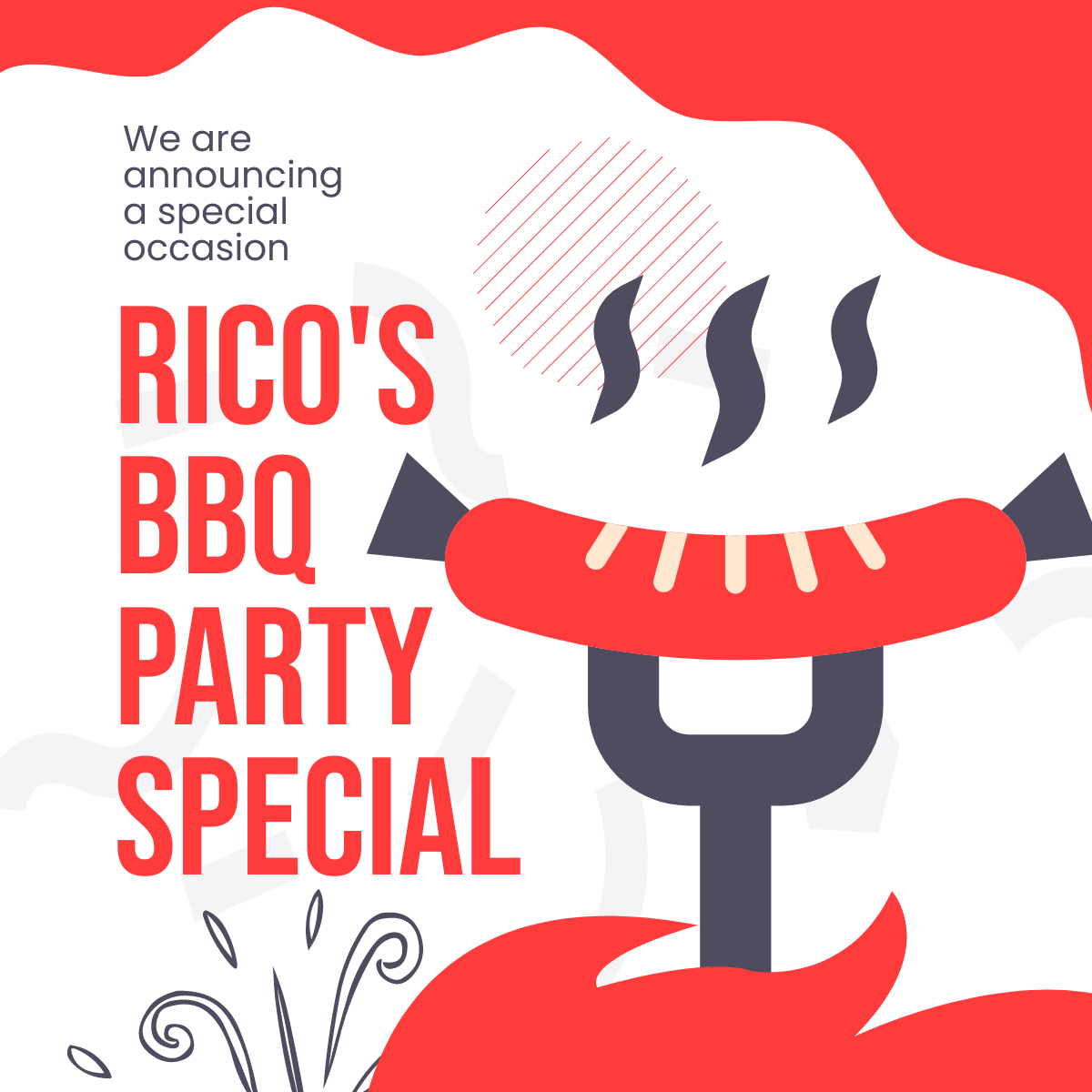 Bbq Party Announcement Linkedin Post Template
