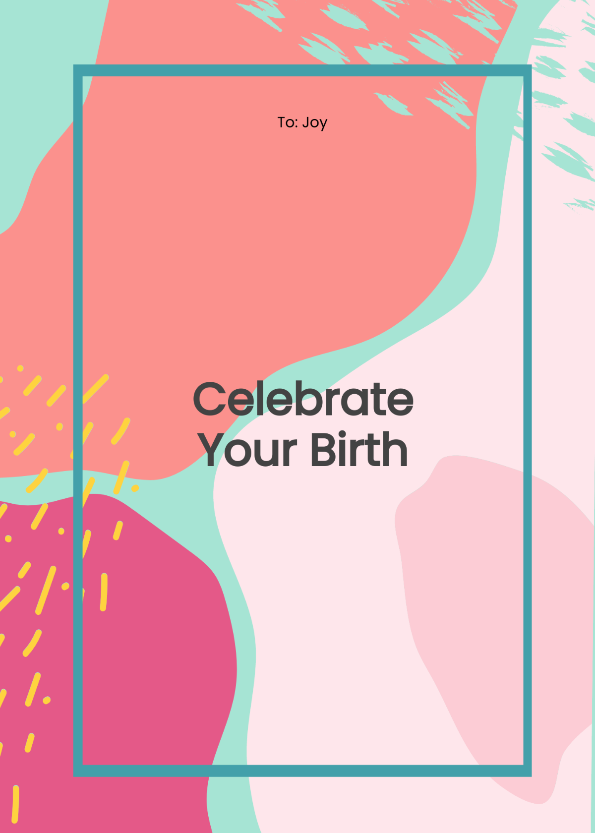 Free Creative Birthday Card for Her Template