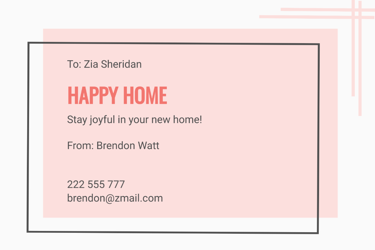 Happy New Home Card Template