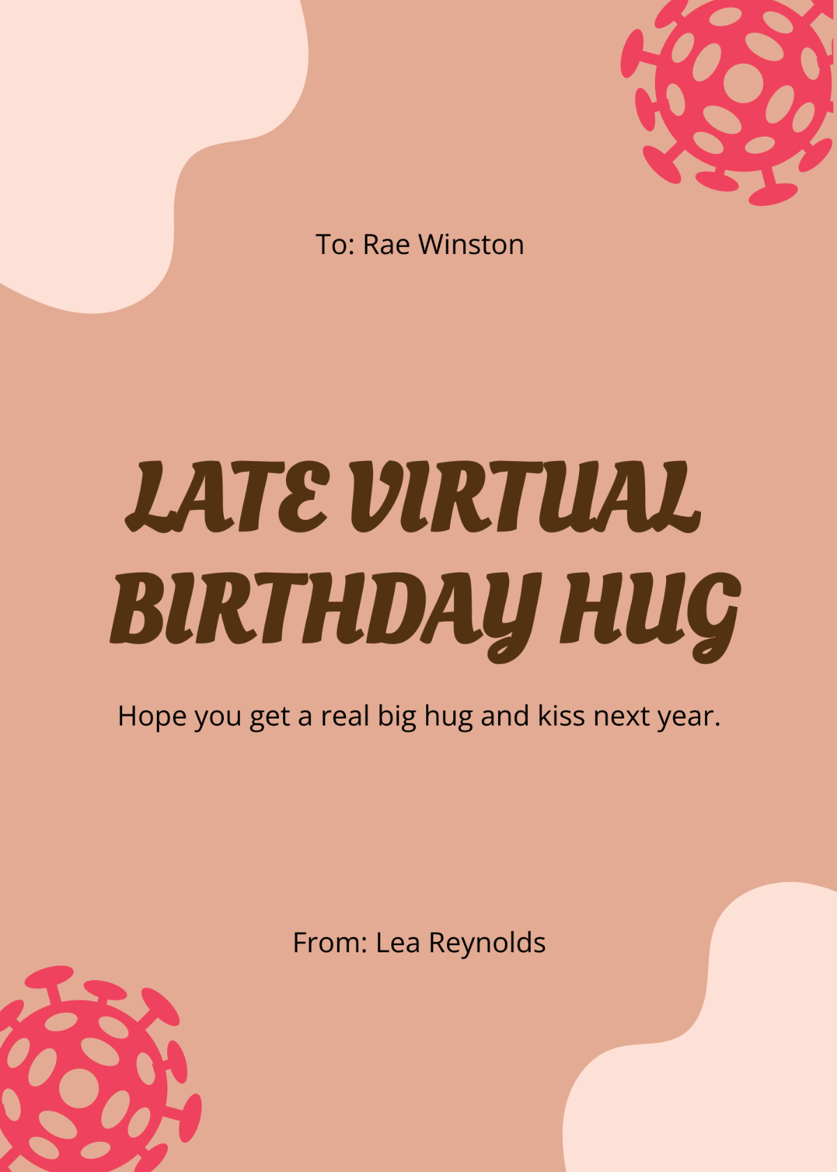 Belated Covid Birthday Card Template
