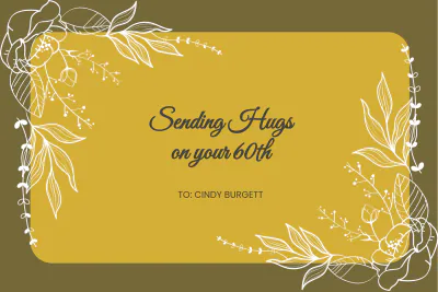 Free Floral 60th Birthday Card Template to Edit Online