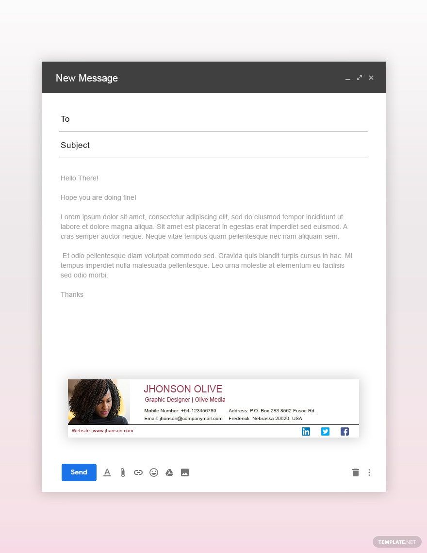 Free Graphic Designer Email Signature Template in PSD, Outlook, HTML5