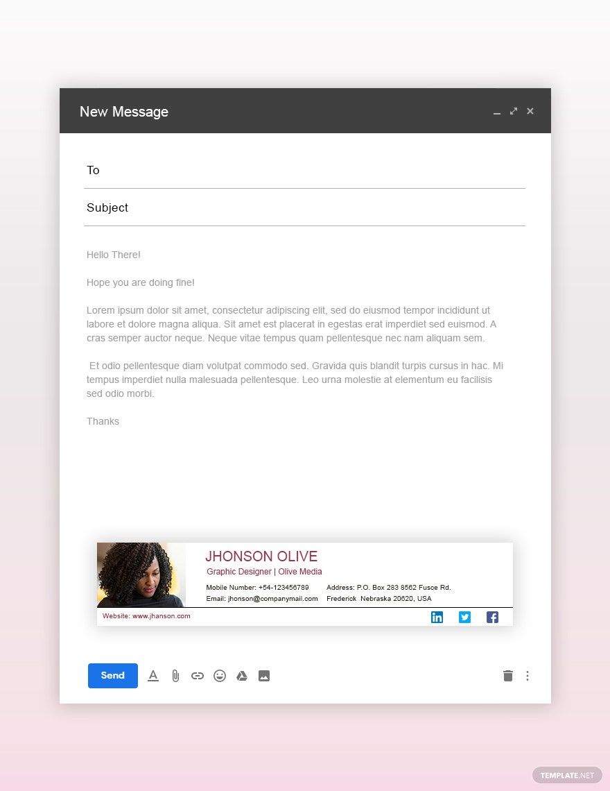 Graphic Designer Email Signature Template PSD Outlook HTML5 