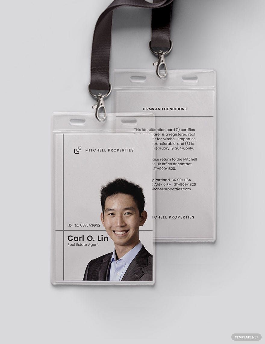 Real Estate Company ID Card Template in Word, Illustrator, PSD, Apple Pages, Publisher