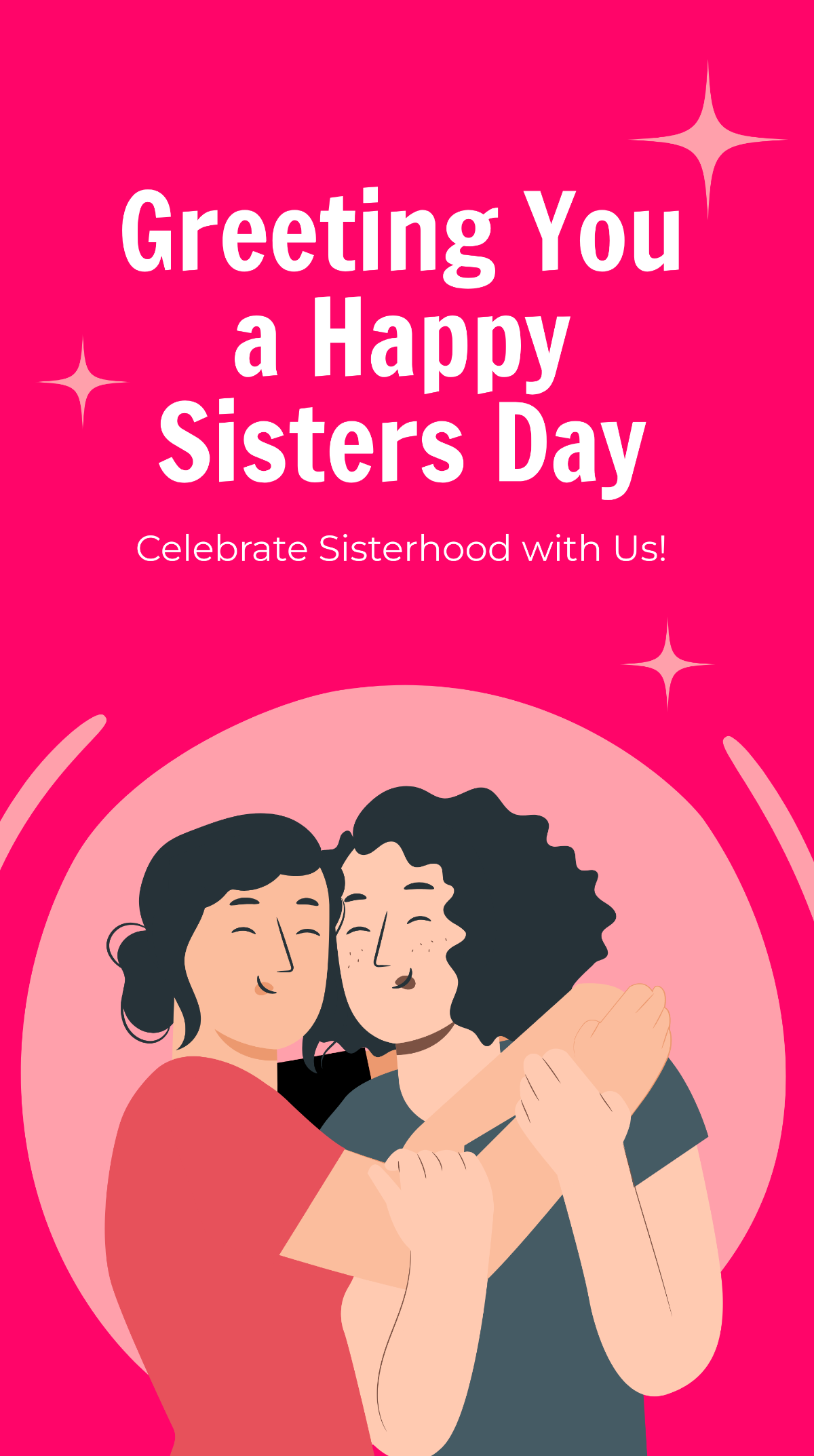 Free Happy Sisters Day Whatsapp Post Template