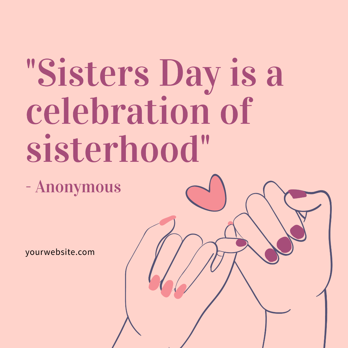 Free Sisters Day Quote Instagram Post Template