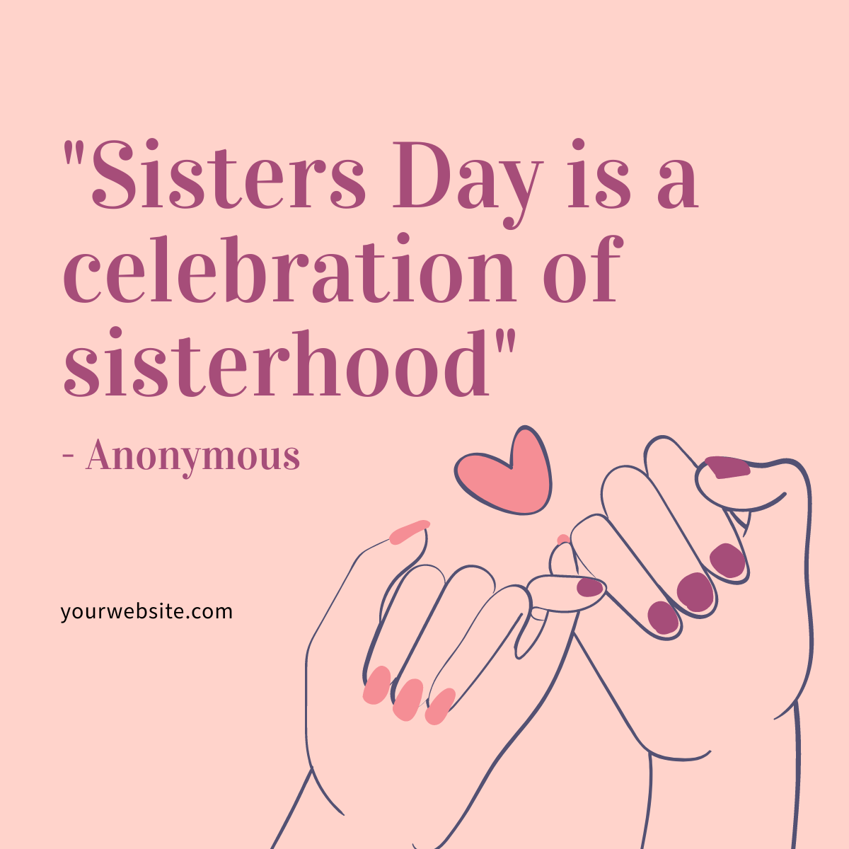 Free Sisters Day Quote Linkedin Post Template