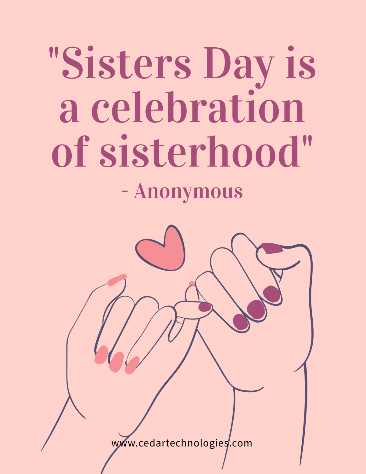 Sisters Day Quote Flyer Template - Edit Online & Download