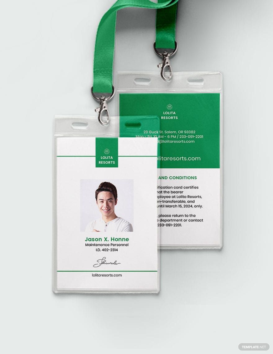 Resort ID Card Template in Word, Illustrator, PSD, Apple Pages, Publisher