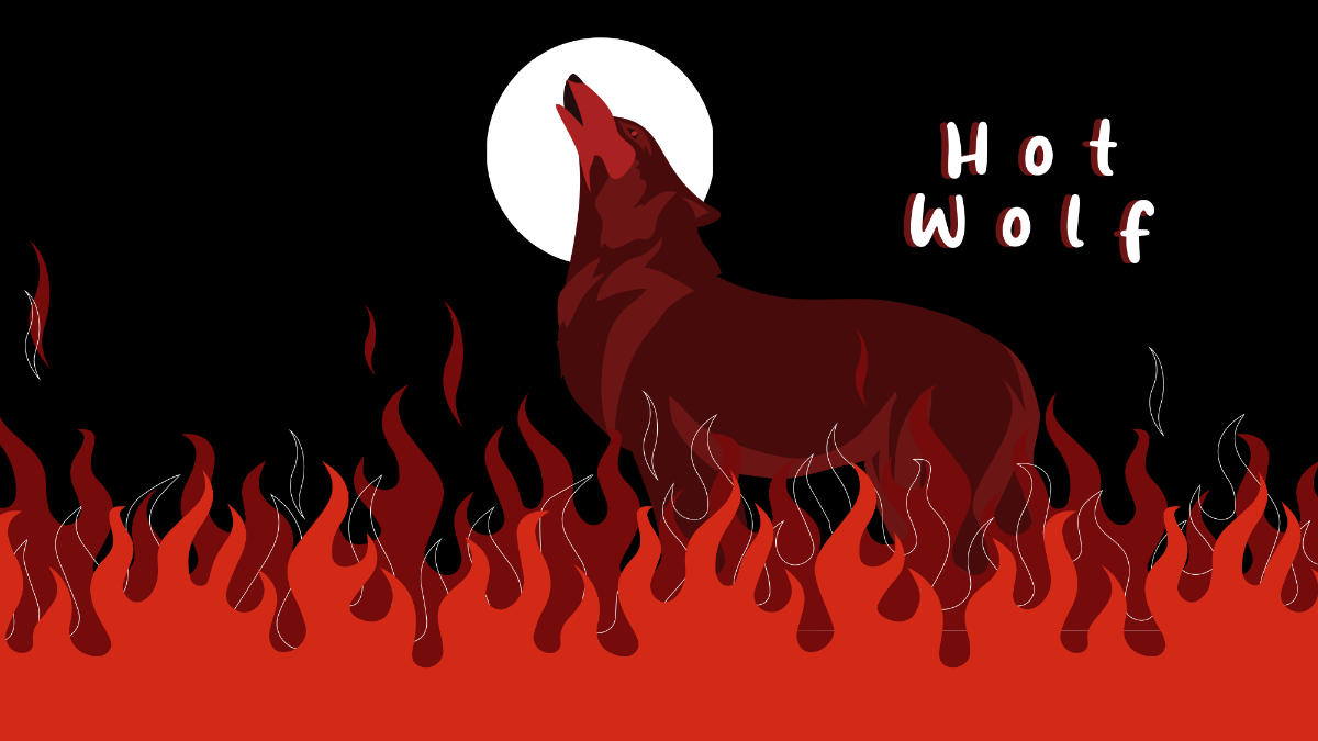 Free Flaming Wolf Wallpaper Template