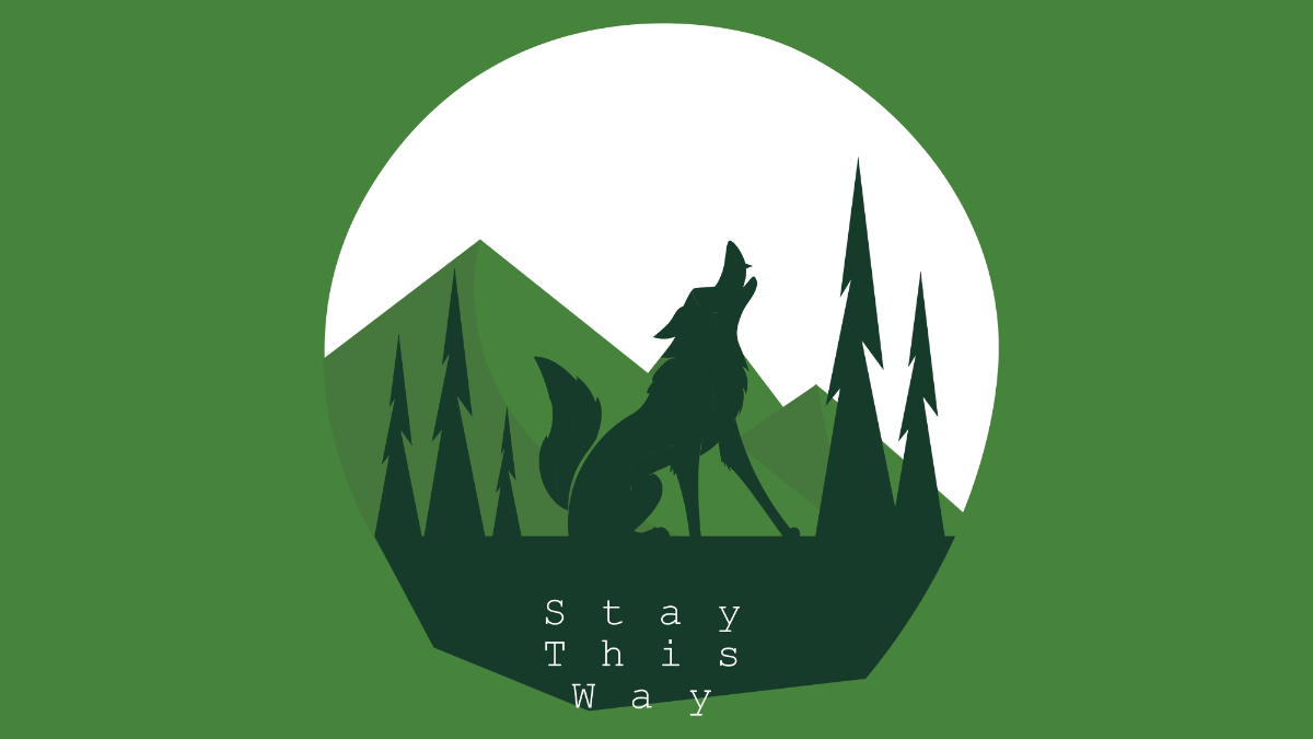 Free Green Wolf Wallpaper Template