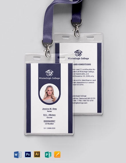 student id card template psd free download