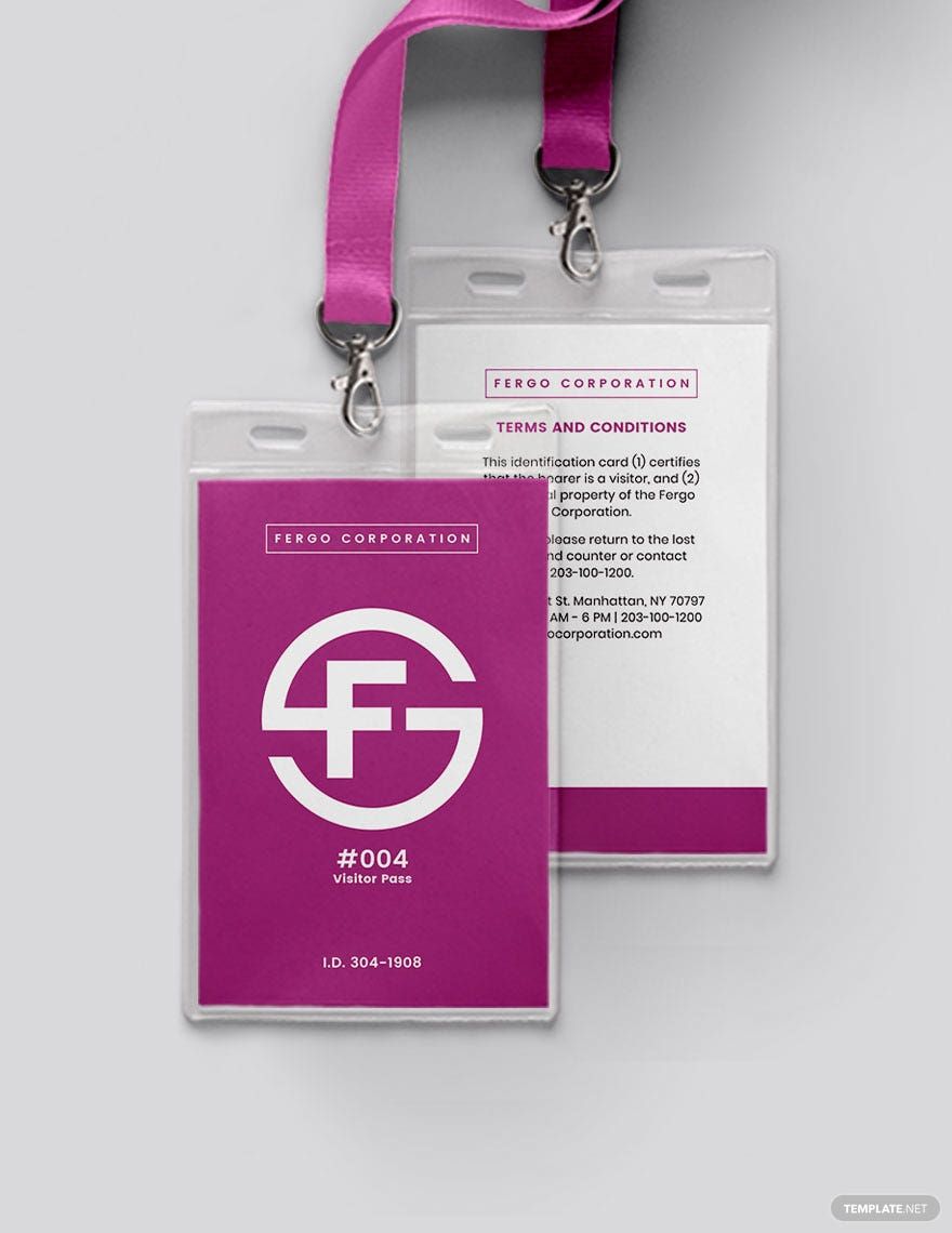 Sample Visitor/Guest ID Card Template