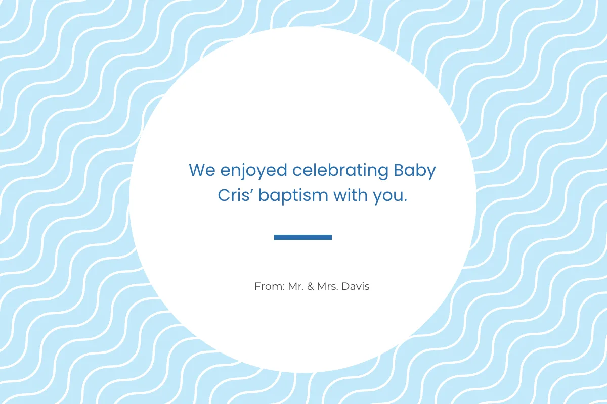 Free Boy Baptism Thank You Card Template to Edit Online