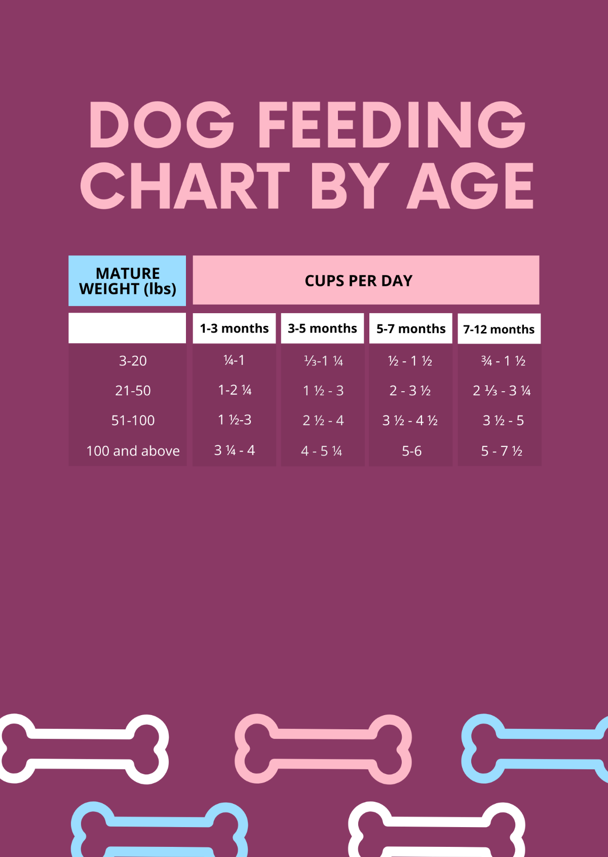 Dog Feeding Chart By Age Template