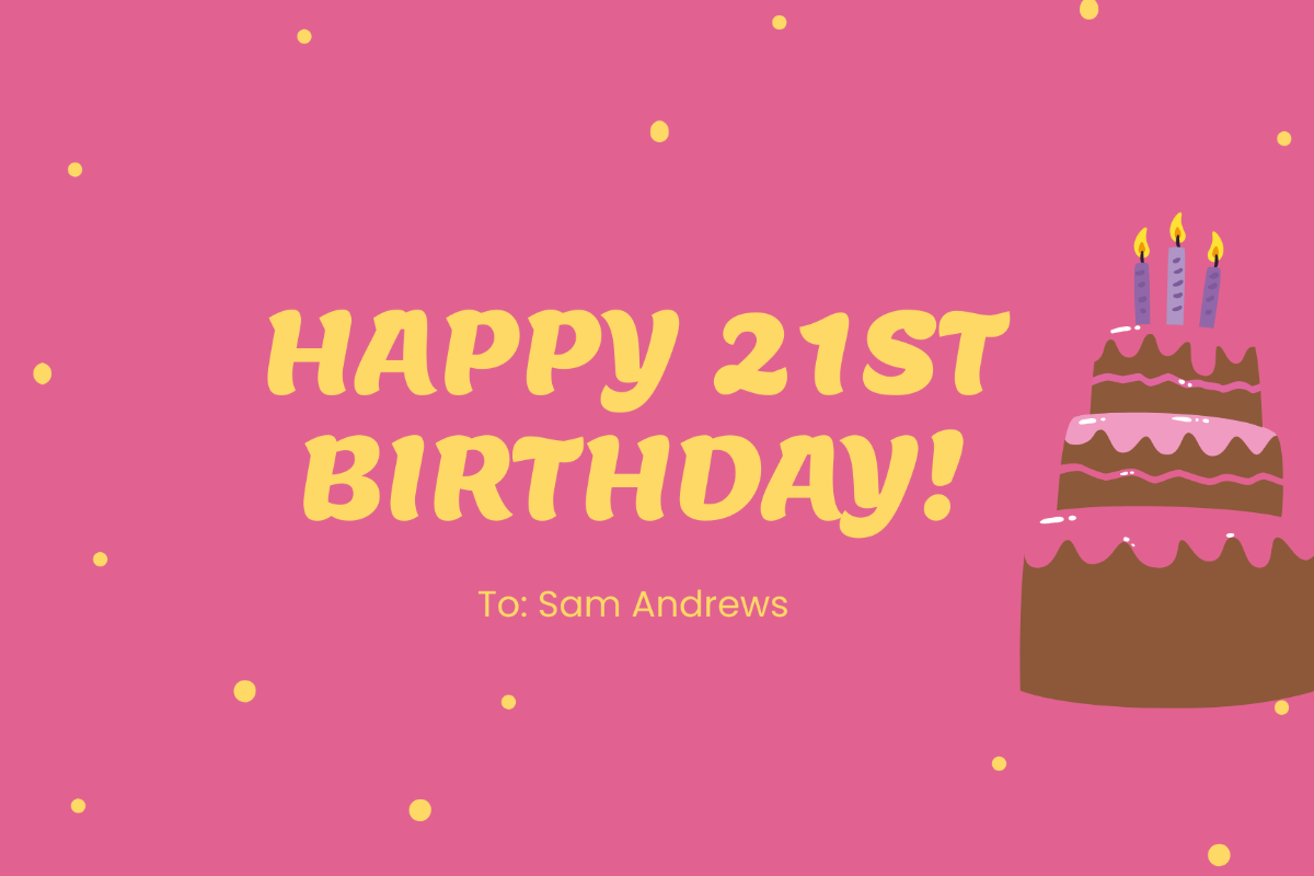 Free 21st Birthday Card Templates, Editable and Printable