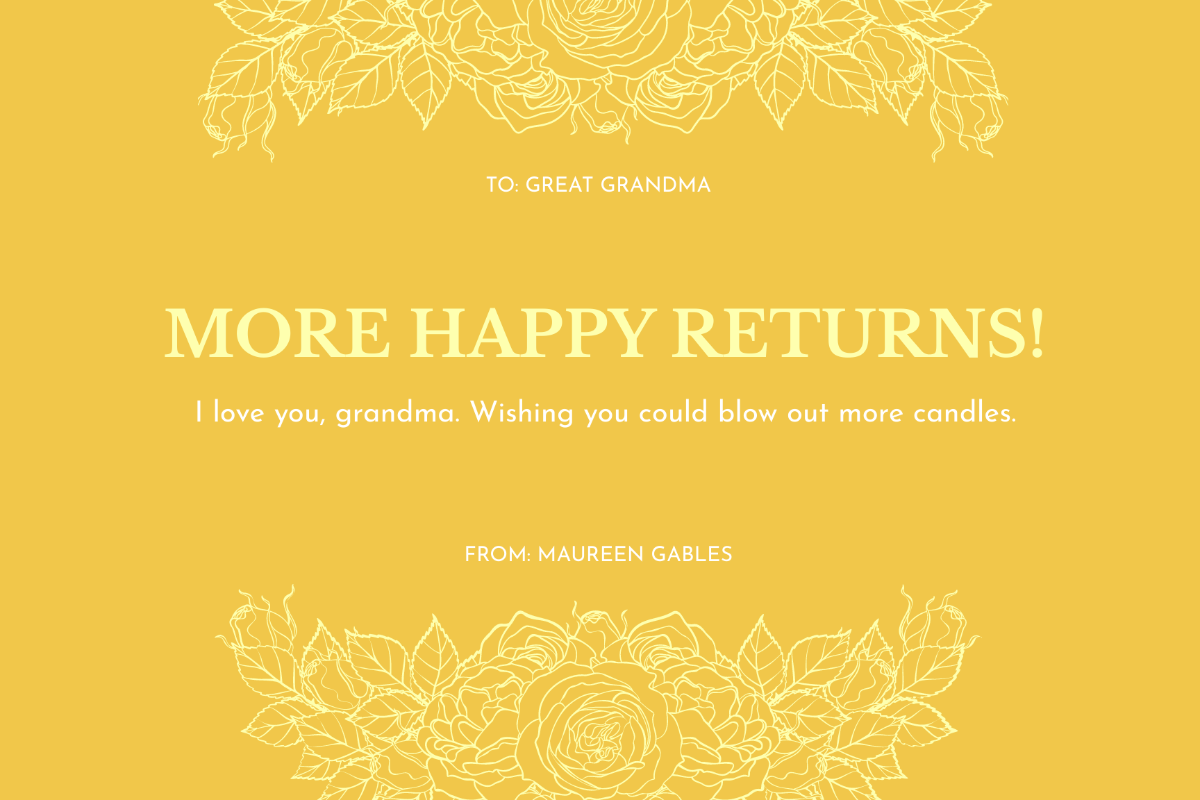Birthday Card For Great Grandma