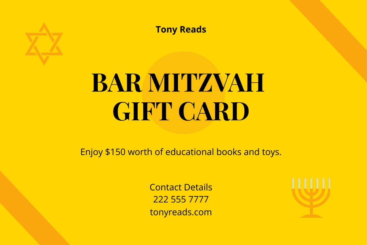 Bar Mitzvah Gift Card Template