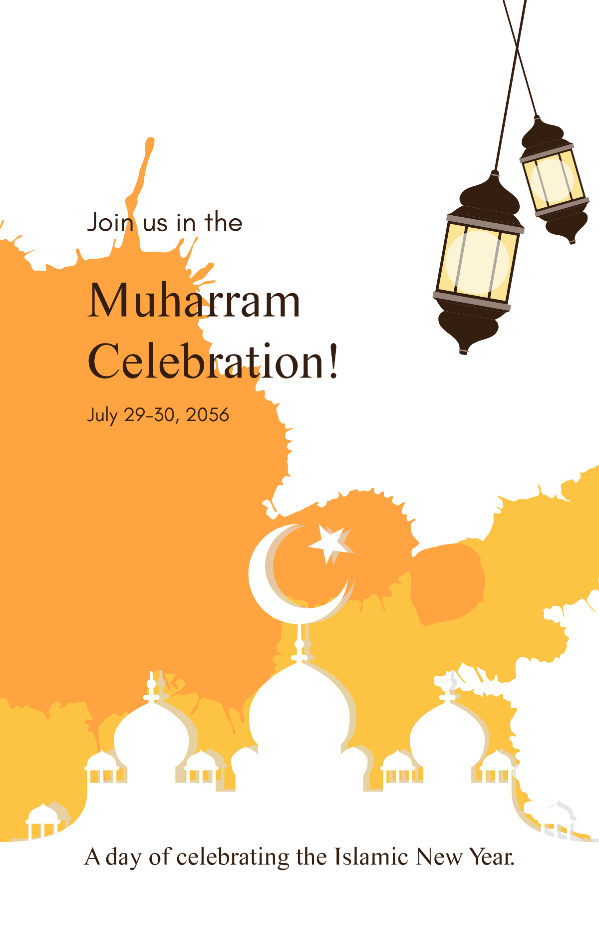 Free Happy Muharram Celebration Poster Template