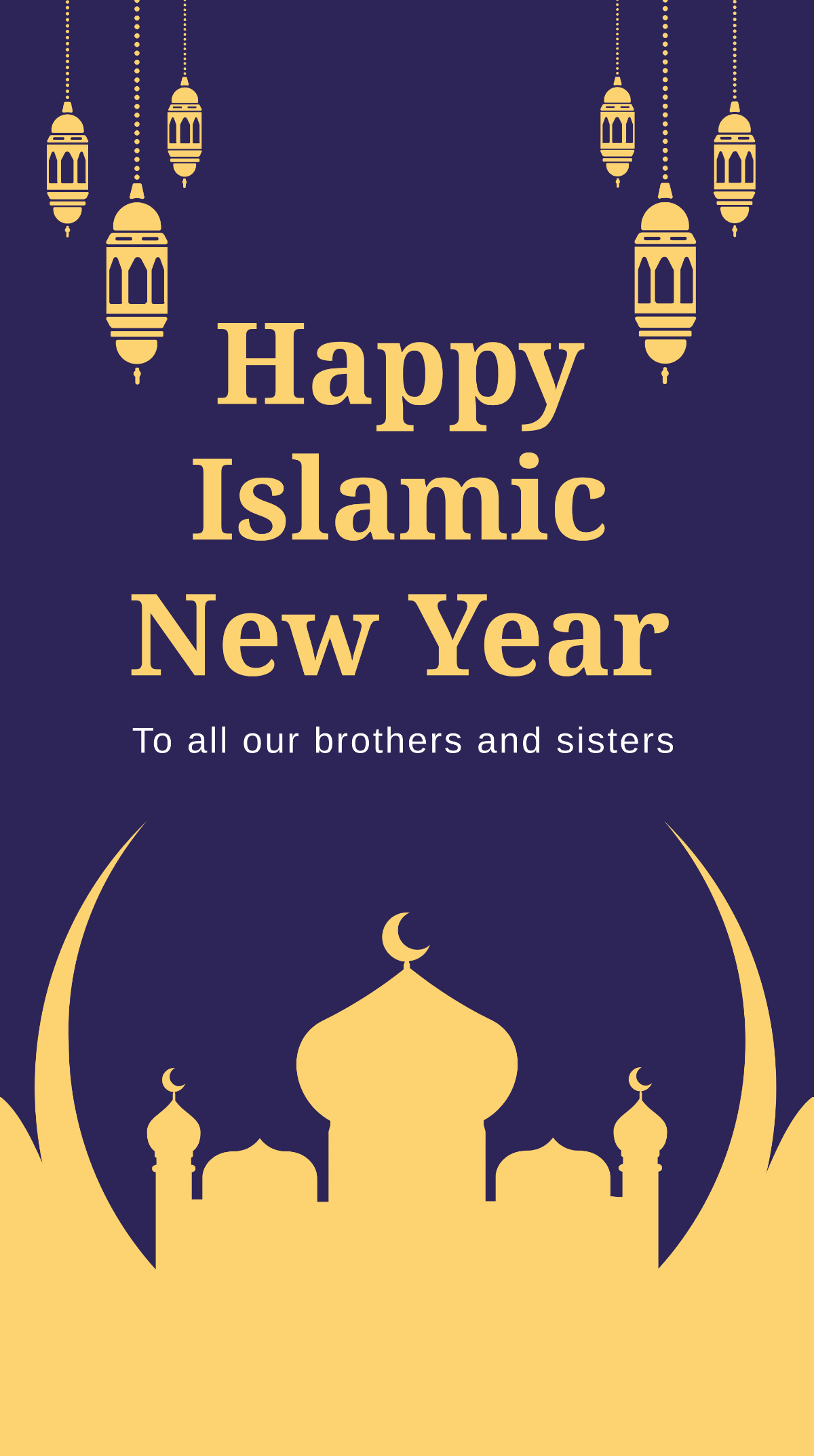 Free Islamic New Year Whatsapp Post Template