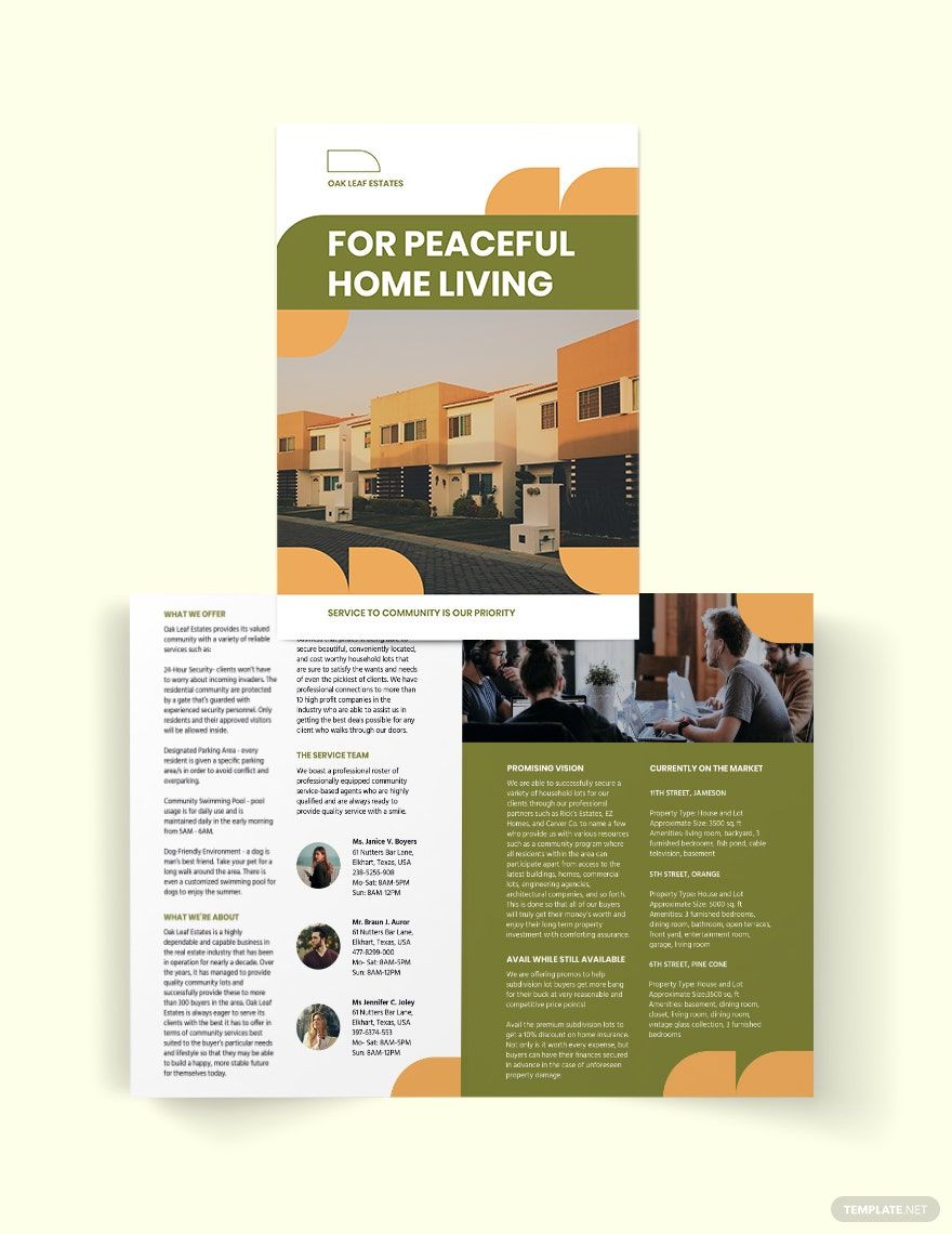 Community Agent/Agency Bi-Fold Brochure Template