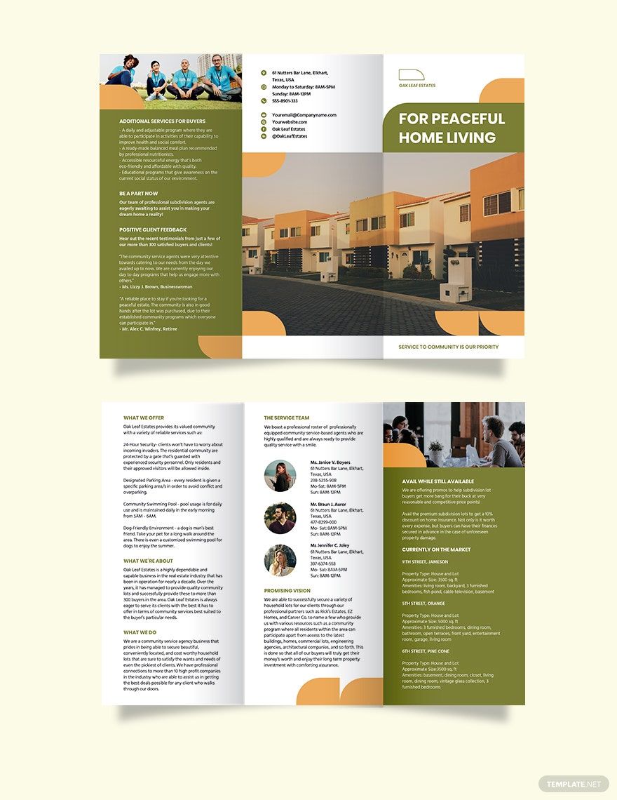 Community Agent/Agency Tri-Fold Brochure Template