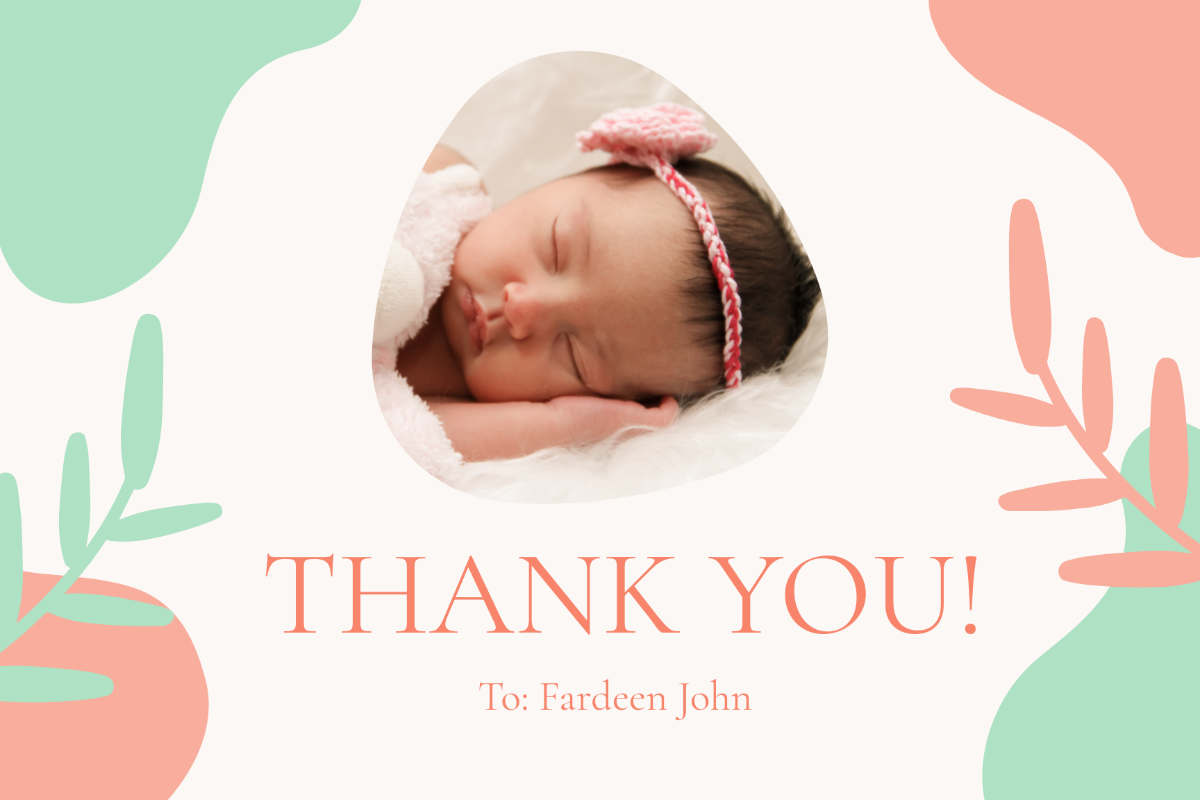 Baptism Photo Thank You Card Template - Edit Online & Download