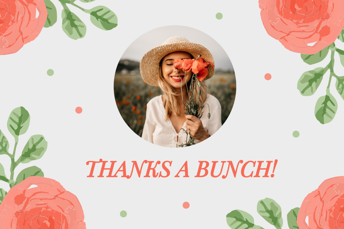 Floral Photo Thank You Card Template - Edit Online & Download