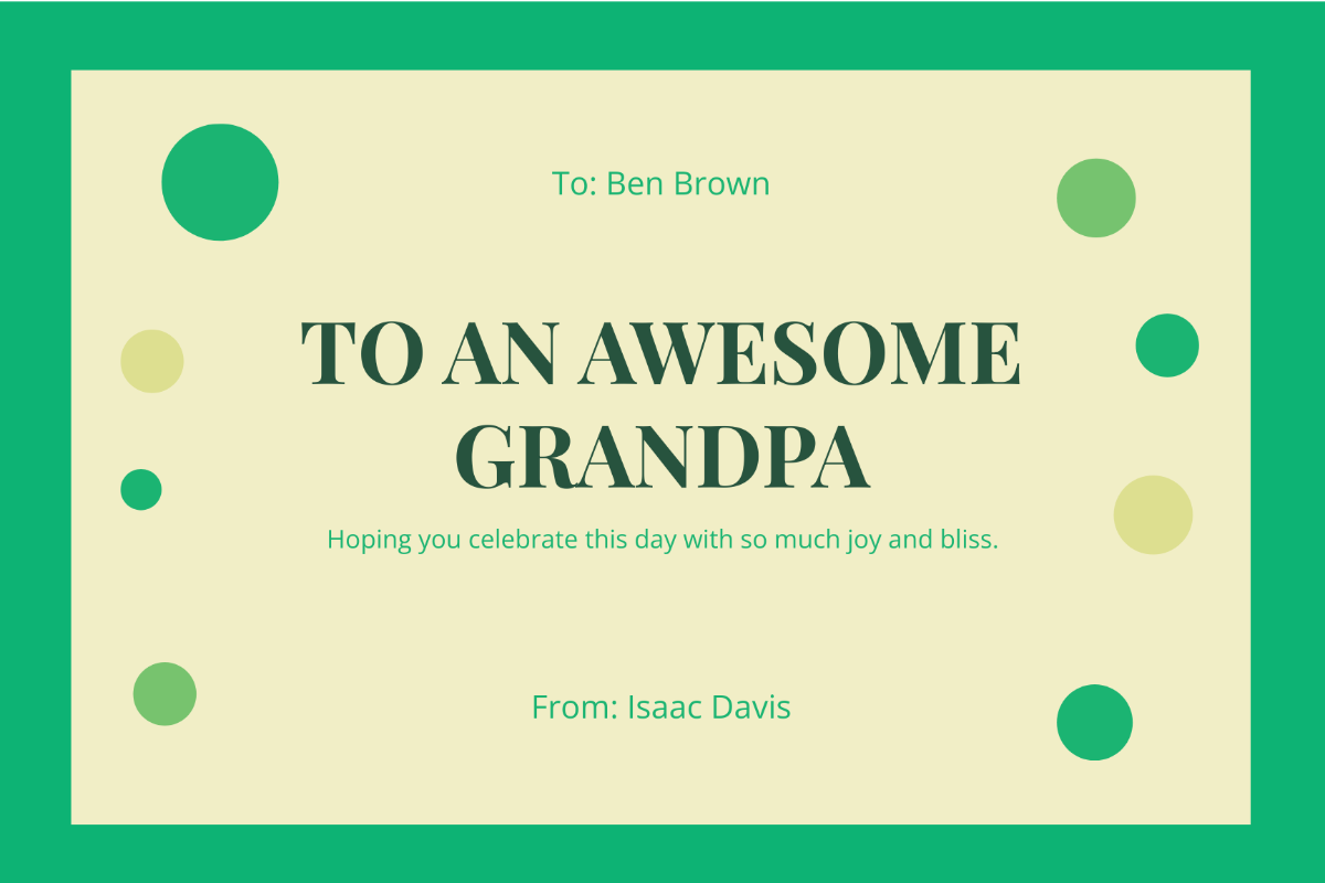 Free Birthday Card For Great Grandpa Template