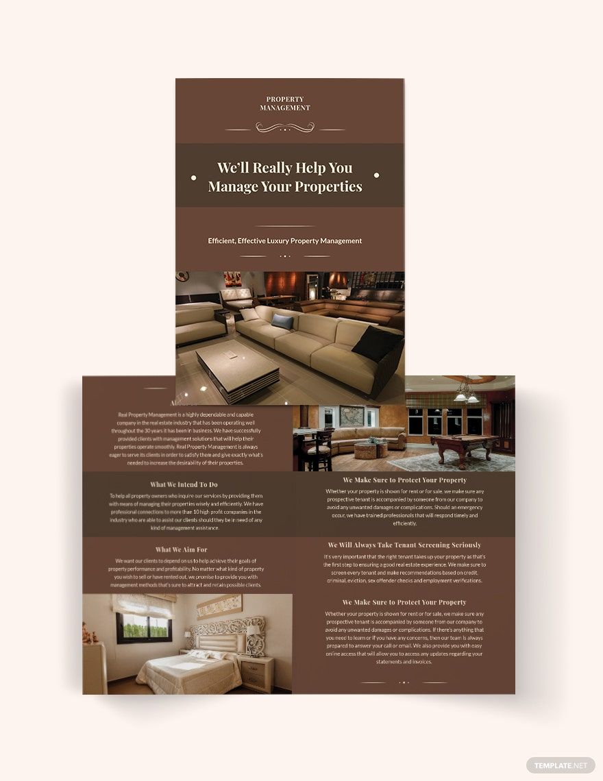 Luxury Property Management Bi-Fold Brochure Template