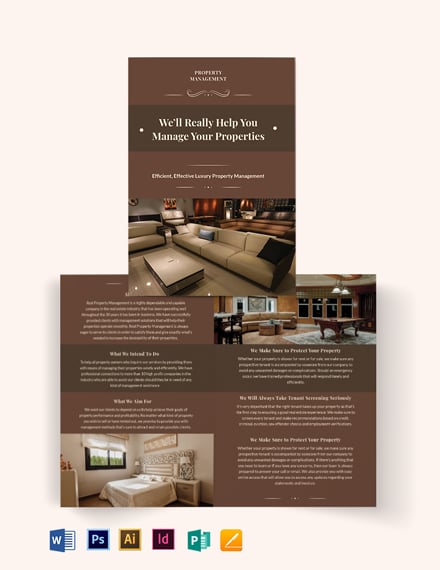 luxury property management bi fold brochure