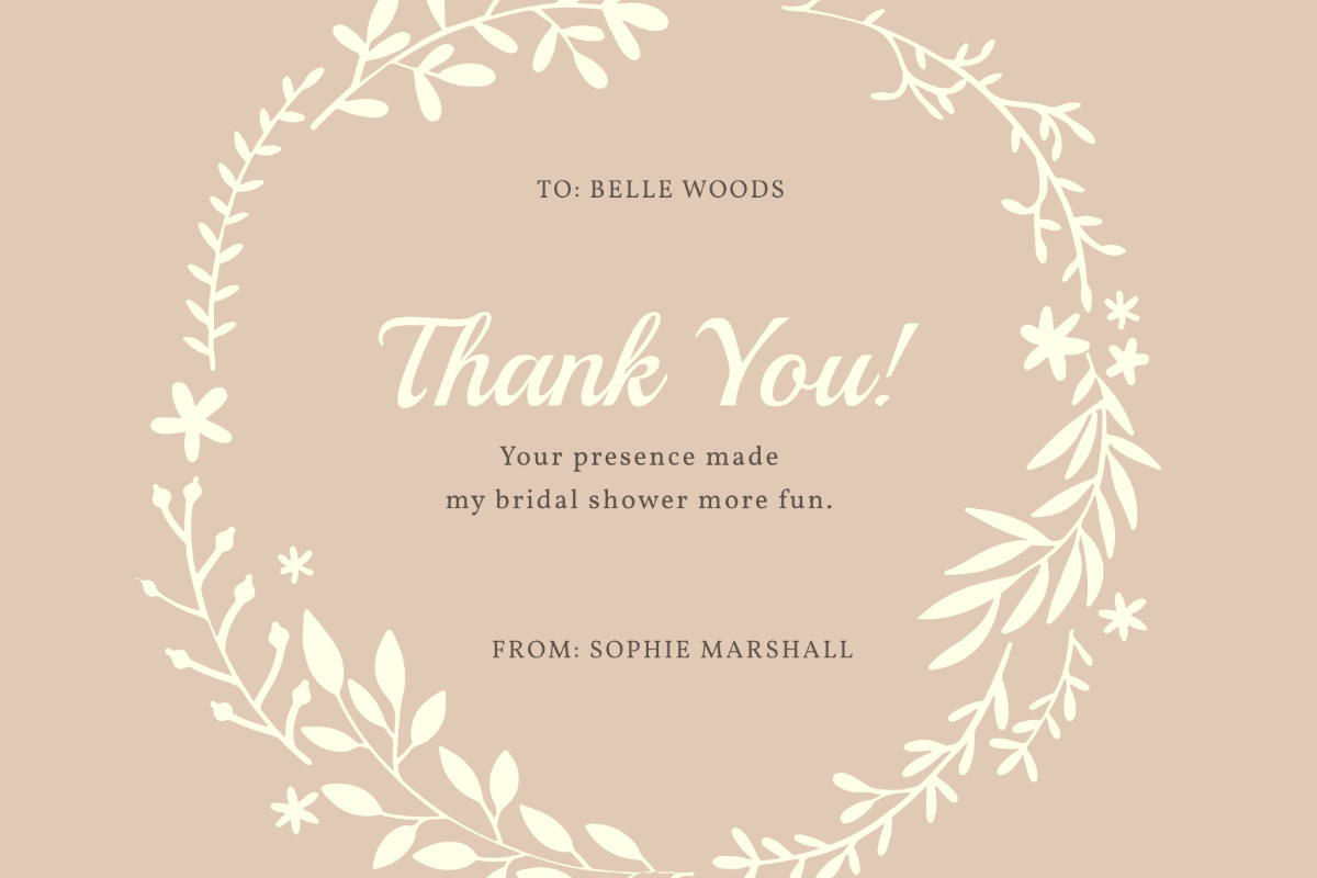 Rustic Bridal Shower Thank You Card Template