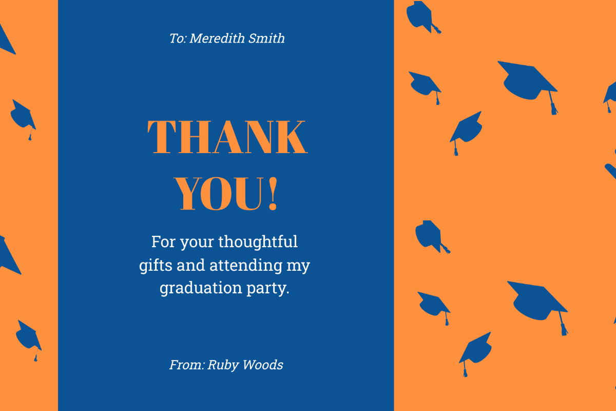 Graduation Gift Thank You Card Template