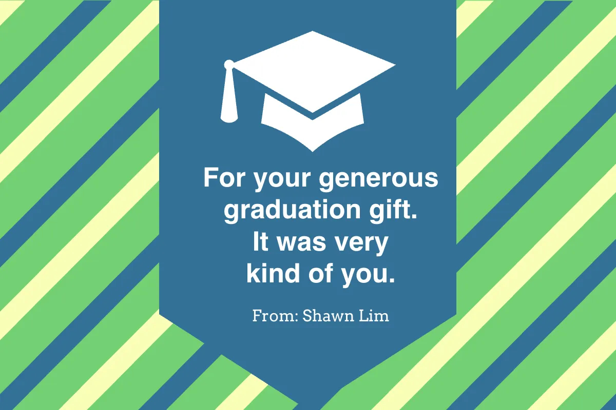 Free Graduation Money Thank You Card Template to Edit Online