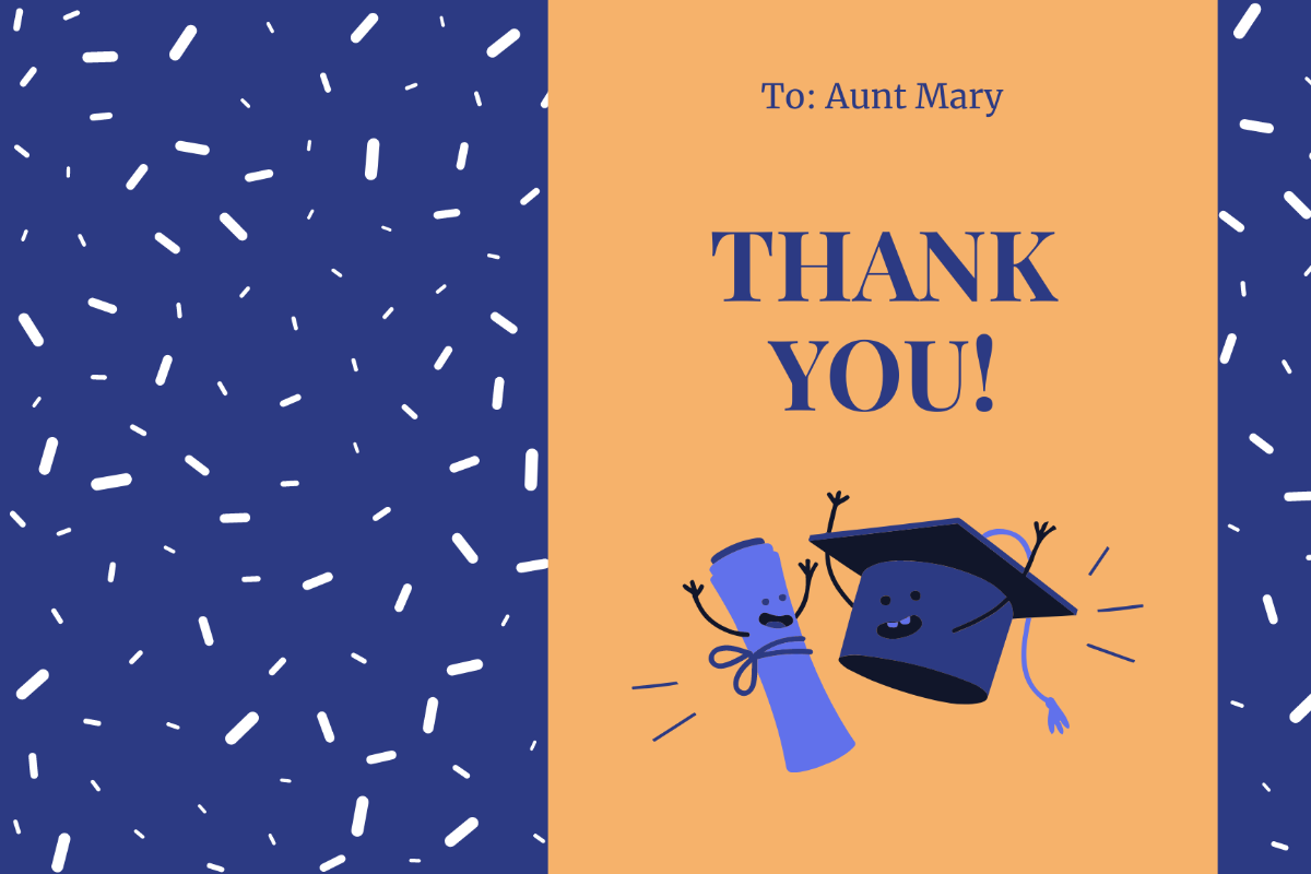 Free Simple Graduation Thank You Card Template
