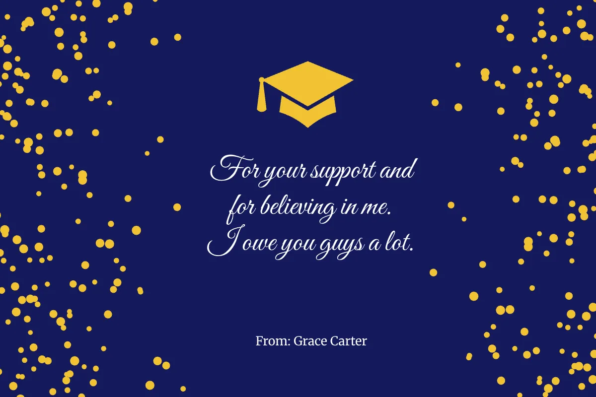 Free Sample Graduation Thank You Card Template to Edit Online