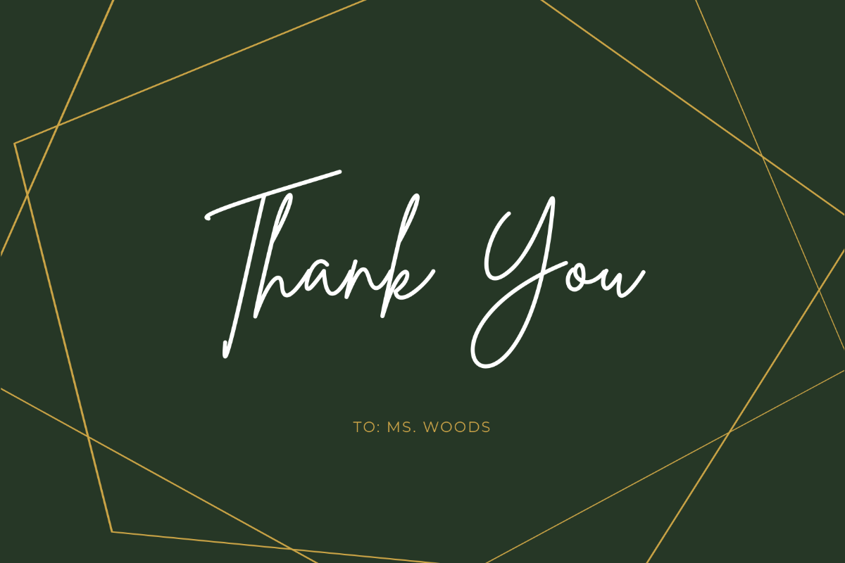 Free Thank You Card For Teacher From Student Template